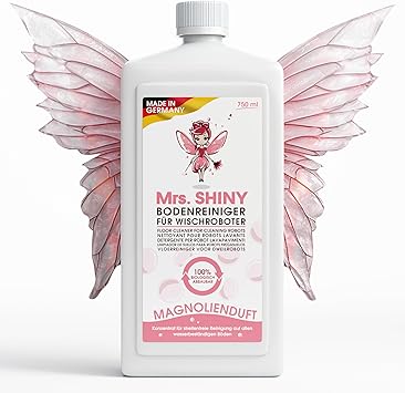 Mrs. SHINY - Liquido robot friegasuelos de fregado con aroma a magnolia - limpiador suelo para robots de fregado - compatible con todos los aspiradores-fregadores - 750 ml